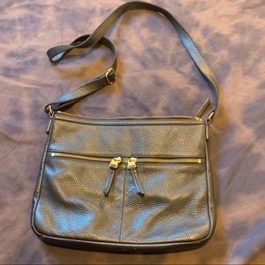 Fossil Black Leather Crossbody